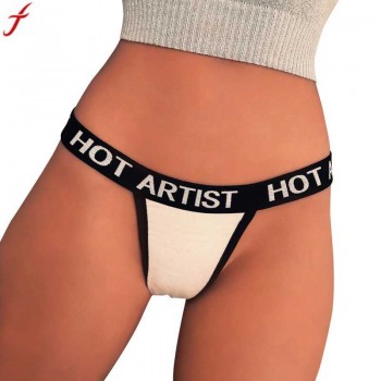 Underwear Letter Sexy Lingerie Panties for Women G-string Black White